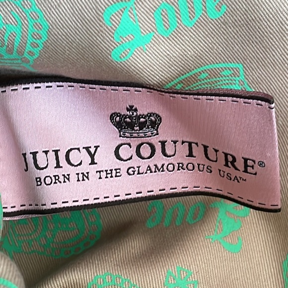 Vintage Juicy Couture XL purse tote green terry “Juice Loves” - Picture 13 of 16
